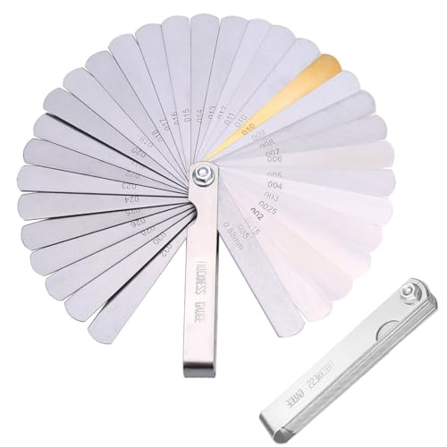 ZAMXHUG fühlerlehre - 1 pcs 32 Universal Klinge Dickenmesser Edelstahl Fühlerlehre Metrisch/Imperial Gap Gauge für die Messung der Spaltbreite/Dicke/Metrische Größen von ZAMXHUG