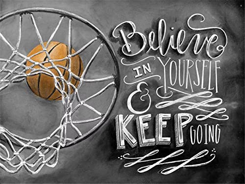 Diamond Painting,DIY 5D Diamant Painting Bilder für Kinder Erwachsene,Strass Stickerei Kreuzstich Diamant Malerei Kits Mosaikherstellung,für Home Wand Décor Cartoon Basketball Round drill,40x50cm von ZANHOG