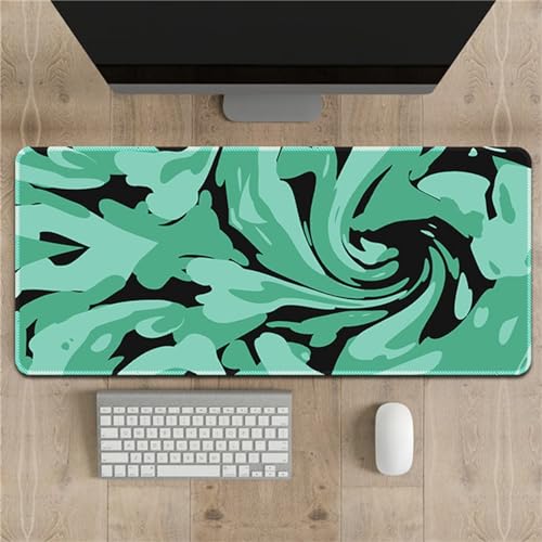 Gaming Mauspads Cyan Schwarz Großes Mousepad 1000x500x2mm XXL Mauspad Schreibtisch Protector Matte mit Anti-Rutsch Basis mit Genähten Rändernfür für Gaming Büro Zuhause von ZANHOG