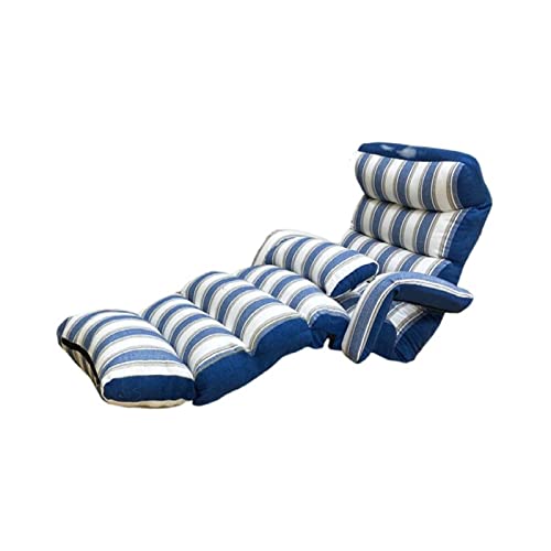 ZANHOG Boden Faltbare Stoff Gepolsterte Chaiselongue Wohnzimmermöbel Lazy Sofa Daybed Sleeper Lounger Chair Stilvolle Couchbetten (Farbe : Blue B) von ZANHOG