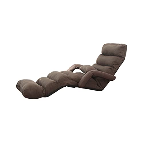 ZANHOG Boden Faltbare Stoff Gepolsterte Chaiselongue Wohnzimmermöbel Lazy Sofa Daybed Sleeper Lounger Chair Stilvolle Couchbetten (Farbe : Coffee Color) von ZANHOG