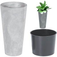 TUBUS SLIM BETON EFFECT DTUS250E Blumentopf - Beton von ZANVIC