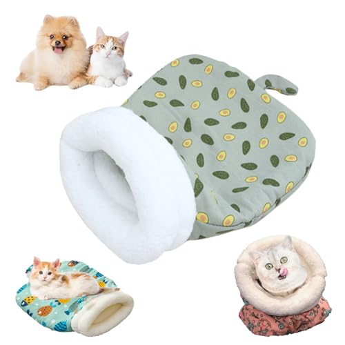 Cozy Pet Nest for Cats and Dogs, Cat Sleeping Bag for Indoor Cats, Soft Cat Dog Sleeping Bag, Kitten & Small Dog Cave, Calming Warm for All Seasons (Gray, L) von ZANWANXIN