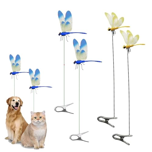 Dragonfly Rod Clip Bug Repellent, Dragon Fly Clips for Bugs Repellent Outdoor, Artificial Dragonflies Hat Clip 3D Fake Dragonfly Decor for Indoor Outdoor Garden Summer (Blue Yellow) von ZANWANXIN