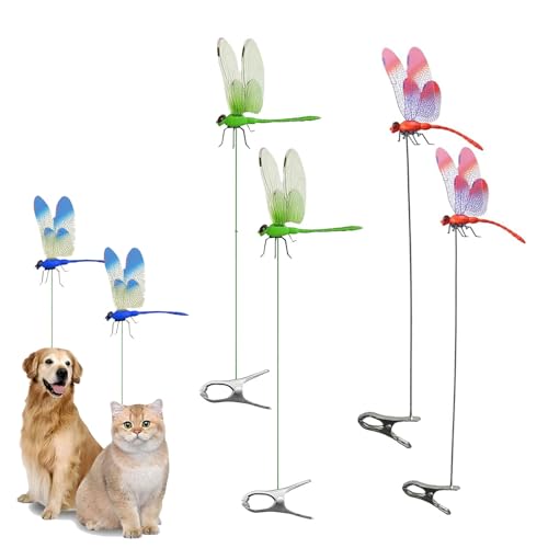 Dragonfly Rod Clip Bug Repellent, Dragon Fly Clips for Bugs Repellent Outdoor, Artificial Dragonflies Hat Clip 3D Fake Dragonfly Decor for Indoor Outdoor Garden Summer (Green Red) von ZANWANXIN