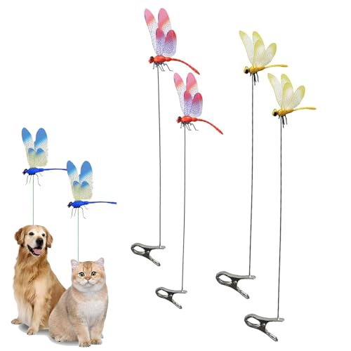 Dragonfly Rod Clip Bug Repellent, Dragon Fly Clips for Bugs Repellent Outdoor, Artificial Dragonflies Hat Clip 3D Fake Dragonfly Decor for Indoor Outdoor Garden Summer (Red Yellow) von ZANWANXIN