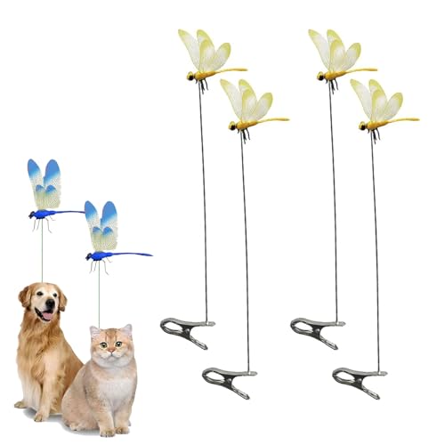 Dragonfly Rod Clip Bug Repellent, Dragon Fly Clips for Bugs Repellent Outdoor, Artificial Dragonflies Hat Clip 3D Fake Dragonfly Decor for Indoor Outdoor Garden Summer (Yellow Yellow) von ZANWANXIN