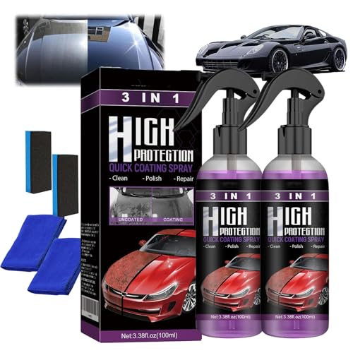 Kicklo Ceramic Coating Spray, Car Ceramic Coating Spray, Rapid Ceramics Paint Sealant, Nano Sprays for Cars, Scratch Polishing Coatings Car Scratch Repair for All Cars (2, pcs) von ZANWANXIN