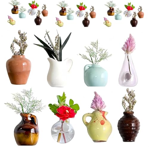 Mini Vase Magnets for Fridge, Mini Magnetic Vases for Refrigerator, Bud Vases Magnetic, Funny 3D Vases DIY Refrigerator for Kitchen Refrigerator Storage Cabinet Office Decoration (8pcs) von ZANWANXIN