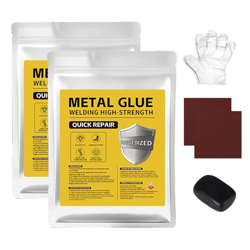 Repair Mud Iron Glue, Mud Iron Glue Putty, Muds Irons Adhesive, Waterproof Heat Resistant Epoxy Glues for Pipes, Wall Holes, Wood, Plastic, DIY Sealing (Black, 2set) von ZANWANXIN