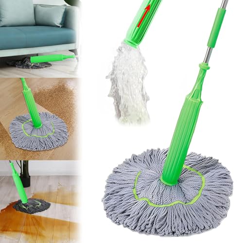 ZANWANXIN 2 in 1 Dehydrated Mop, Hands-Free Washing Self-Wringing Twist Mops for Floor Cleaning, Detachable Self Wringing Mop for Wet and Dry (A Set of Self-Twisting Mop) von ZANWANXIN