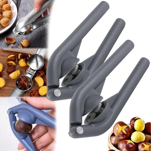ZANWANXIN Chestnut Open Clip, Chestnut Cutter Tool, Chestnut Opener, Chestnut Cracker Tool, Nutcracker Chestnut Clip, Walnut Cracker Tool, Chestnut Peeler, Pecan Cracker Tool (Gray*2) von ZANWANXIN