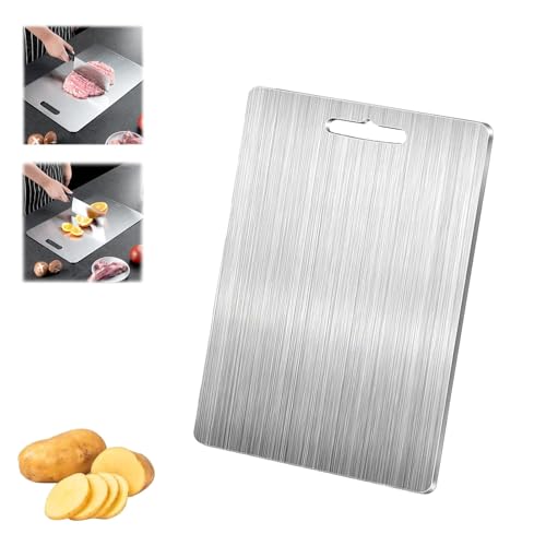 ZANWANXIN Pure Cut Titanium Cutting Board, 2025 New Upgrade Pure Titanium Cutting Boards for Kitchen, Pure Titanium Cutting Boards for Kitchen, Purecutco Titanium Cutting Board for Kitchen (Meduim) von ZANWANXIN