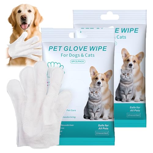 ZANWANXIN Rinse Free Dog Shampoo Mitts, Rinse Free Shampoo Mittens for Dogs, Cat Wipes Cleaning Fur Lick Safe, Pet Glove Wipe and Body Cleaning Mitts for Dogs & Cats Daily Care and Travel (2pcs) von ZANWANXIN