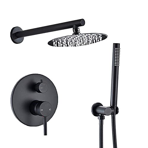 ZANWE Duschset Duschwand Schwarz Badezimmer Dusche Wasserhahn Messing Mattschwarz Duschset Regendusche Wasserhahn Dusche 2-Auslass Wasser Messing Wasserhahn Messing/10 Zoll Typ A ZANWE Duschset Duschwand Schwarz Badezimmer Dusche Wasserhahn Messing Mattschwarz Duschset Regendusche Wasserhahn Dusche 2-Auslass Wasser Messing Wasserhahn Messing/10 Zoll Typ A von ZANWE