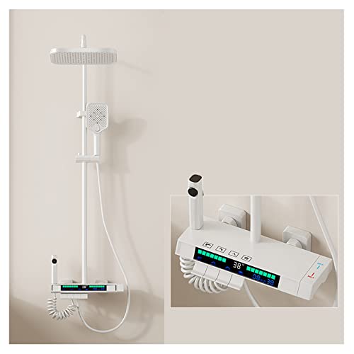 ZANWE Wandmontiertes Badezimmer-Duschsystem mit thermostatischem Duschventil aus Messing, Regenduschkopf mit Handbrause, Wannenauslauf und Bidetbrause, Duschhahn-Set mit Temperaturanzeige ZANWE Wandmontiertes Badezimmer-Duschsystem mit thermostatischem Duschventil aus Messing, Regenduschkopf mit Handbrause, Wannenauslauf und Bidetbrause, Duschhahn-Set mit Temperaturanzeige von ZANWE