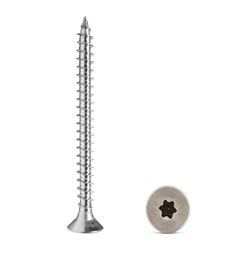 Zapados® Spanplattenschrauben, A2 Edelstahl, Torx TX, Senkkopf, Vollgewinde, Holzschraube, Schrauben (6 x 70 mm, 50) von ZAPADOS