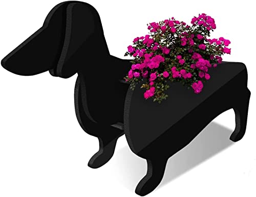 ZAPION Niedlicher Hunde-Pflanztopf, Tier-Dackel, Hundeform, Cartoon-Blumen-Pflanzgefäß, Holz-Sukkulenten-Kaktus-Pflanzgefäß für Gartenblumen, Kaktus-Luftpflanzen, Büro-Heimdekor von ZAPION