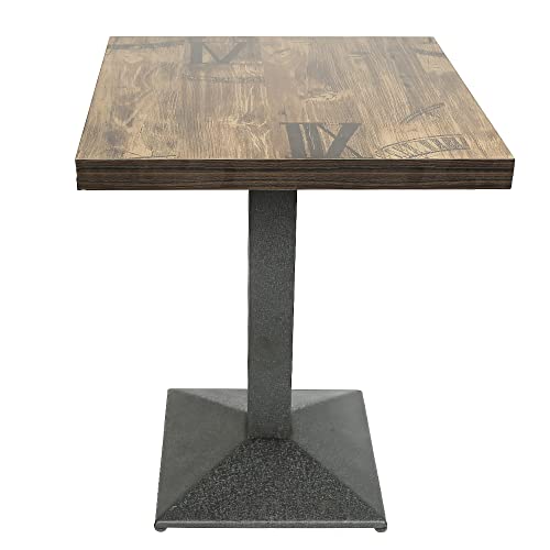 ZAPOP Bistrotisch, Kaffeetisch, Bartisch, Esstisch, Abendessen, Restaurant, Haus, Innenbereich, Hellbraun, 60 x 60 cm, MDF, quadratischer Tisch aus Holz mit zentralem Fuß (A) von ZAPOP