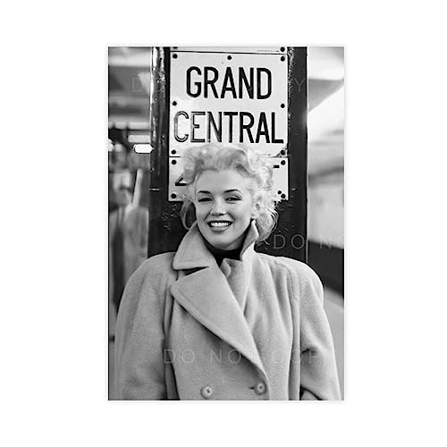 Kunstdruck auf Leinwand, Motiv: Marilyn Monroe – Grand Central Station 2. März 1955 in New York City – Schwarz-Weiß-Foto-Leinwand-Poster, Schlafzimmer-Dekoration, Sportlandschaft, Büro, von ZAPORA