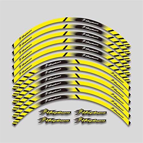 Roller Vorderrad-Naben-Aufkleber-Set Verbesserte Dekorations-Felgenaufkleber Für SUZUKI Hayabusa GSXR1300 GSX1300R GSXR1300R Randaufkleber(Color:Yellow) von ZAPORA
