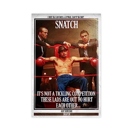 Snatch – Kult-Film-Poster – Vintage-Retro-Kunstdruck – klassische Filmposter auf Leinwand, Wandkunst, Dekordruck, Bild, Gemälde für Wohnzimmer, Schlafzimmer, Dekoration, ungerahmt, 30 x 45 cm von ZAPORA