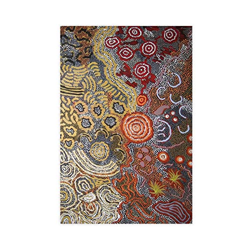 ZAPORA Aboriginal Kunstdruck, Galerie-Poster, Aborigine-Design, 29, Leinwand-Poster, Schlafzimmer, Dekoration, Sport, Landschaft, Büro, Raumdekoration, Geschenk, ungerahmt, 50 x 75 cm von ZAPORA