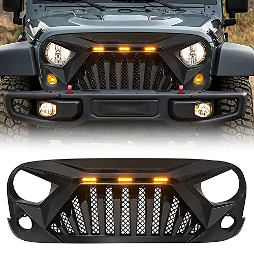 ZAPORA Auto Frontgrills, für Jeep Wrangler JK 2007-2017 Auto Kühlergrill Frontstoßstangenhaube Auto Außendekorationszubehör von ZAPORA