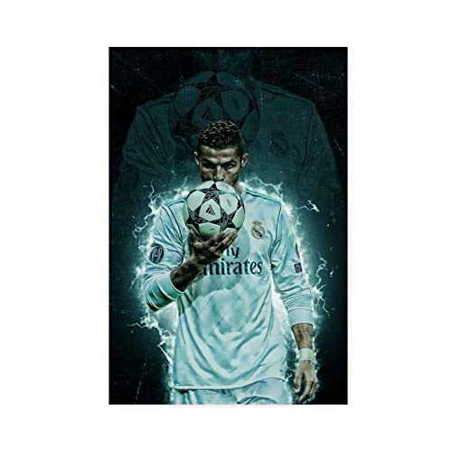 ZAPORA Cristiano Ronaldo Poster 2 Leinwand Poster Schlafzimmer Dekor Sport Landschaft Büro Zimmer Dekor Geschenk ungerahmt 60 x 90 cm von ZAPORA