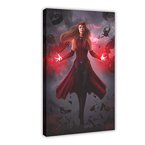 ZAPORA Filmposter Scarlet Witch Wanda Hero Filmposter Kunst Leinwand Poster Wandkunst Dekor Druck Bild Gemälde für Wohnzimmer Schlafzimmer Dekoration Rahmenstil 20 x 30 cm von ZAPORA