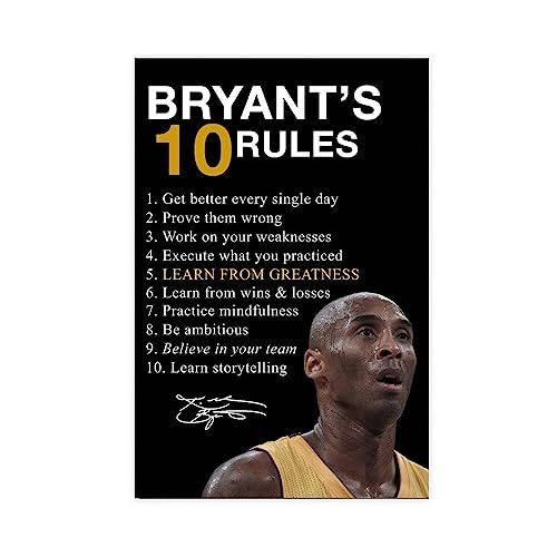 ZAPORA Kobe Bryant Leinwand-Poster, Schlafzimmer, Dekoration, Sport, Landschaft, Büro, Raumdekoration, Geschenk, ungerahmt, 50 x 75 cm von ZAPORA