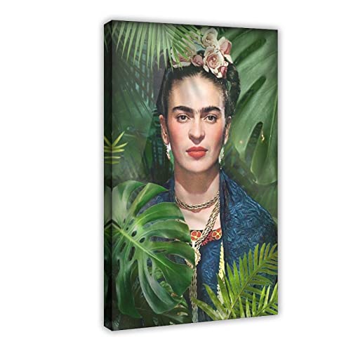 ZAPORA Kunstdruck auf Leinwand, Motiv: Frida Kahlo, Wandkunst, Dekor, Bild, Gemälde für Wohnzimmer, Schlafzimmer, Dekoration, Rahmenstil, 40 x 60 cm von ZAPORA