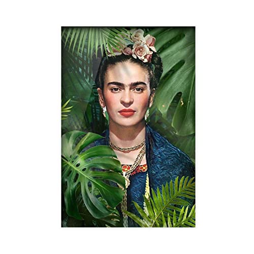 ZAPORA Kunstdruck auf Leinwand, Motiv: Frida Kahlo, Wandkunst, Dekor, Bild, Gemälde für Wohnzimmer, Schlafzimmer, Dekoration, ungerahmt, 30 x 45 cm von ZAPORA