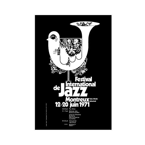 ZAPORA Leinwandposter Montreux Jazz Festival '71, Jazz-Musik, Schlafzimmer, Dekoration, Sport, Landschaft, Büro, Raumdekoration, Geschenk, ungerahmt, 60 x 90 cm von ZAPORA