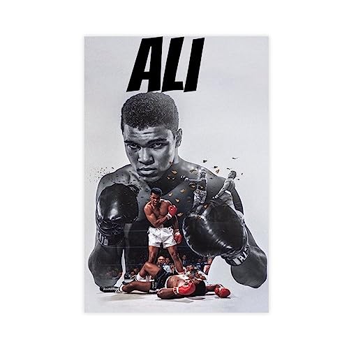 ZAPORA Muhammad Ali Leinwand-Poster, Schlafzimmer, Dekoration, Sport, Landschaft, Büro, Raumdekoration, Geschenk, ungerahmt, 50 x 75 cm von ZAPORA