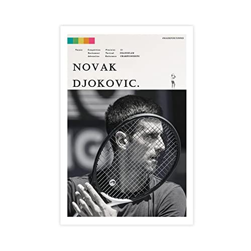ZAPORA Novak Djokovic Poster auf Leinwand, Schlafzimmer, Dekoration, Sport, Landschaft, Büro, Raumdekoration, Geschenk, ungerahmt, 30 x 45 cm von ZAPORA