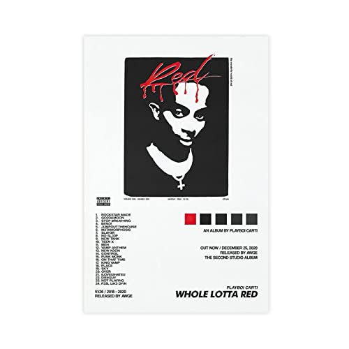 ZAPORA Playboi Carti Poster Whole Lotta Red Album Cover Leinwand Poster Wandkunst Dekor Druck Bild Gemälde für Wohnzimmer Schlafzimmer Dekoration ungerahmt 20 x 30 cm von ZAPORA