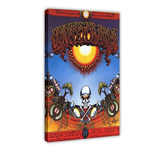 ZAPORA Poster auf Leinwand, Motiv Grateful Dead, Wandkunst, Dekor, Bild, Gemälde für Wohnzimmer, Schlafzimmer, Dekoration, Rahmen-Stil, 20 x 30 cm von ZAPORA