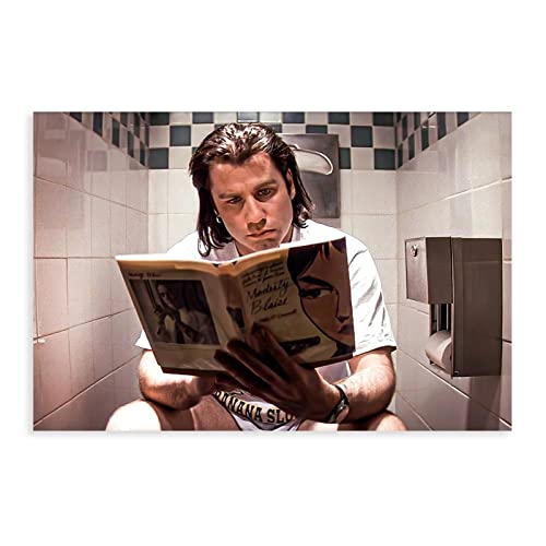 ZAPORA Pulp Fiction, Vincent Vega Toilettenszene, Leinwandposter, Wandkunst, Dekordruck, Bild, Gemälde für Wohnzimmer, Schlafzimmer, Dekoration, ungerahmt, 30 x 45 cm von ZAPORA