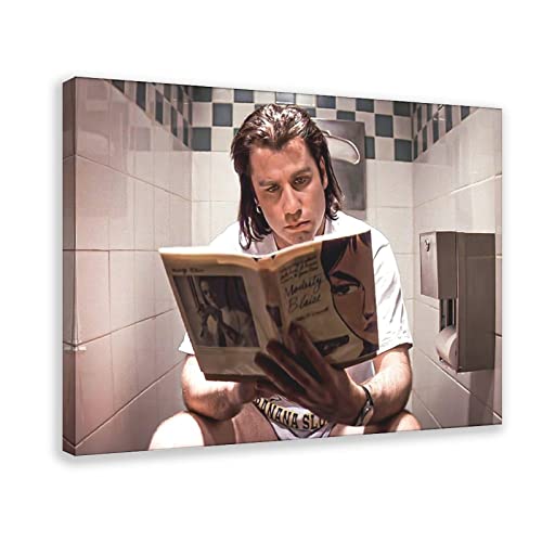 ZAPORA Pulp Fiction, Vincent Vega WC-Szene, Leinwand-Poster, Wandkunst, Dekordruck, Bild Gemälde für Wohnzimmer, Schlafzimmer, Dekoration, Rahmen-Stil, 50 x 75 cm von ZAPORA