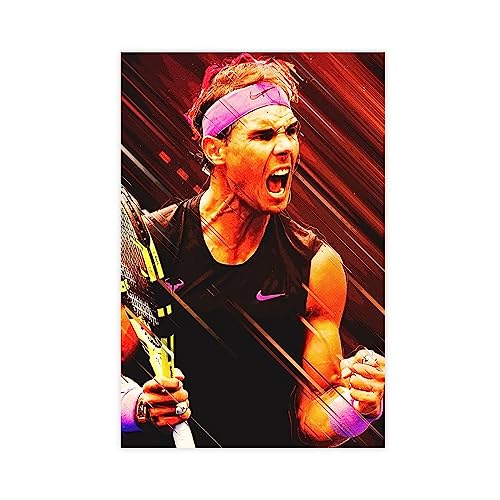 ZAPORA Rafael Nadal Poster 4 Leinwand Poster Schlafzimmer Dekor Sport Landschaft Büro Zimmer Dekor Geschenk ungerahmt 30 x 45 cm von ZAPORA