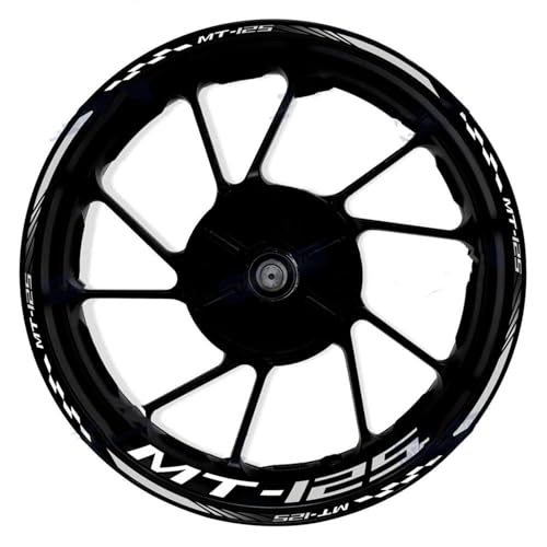 ZAPORA Roller Motorrad Vorne Hinten Rad Aufkleber Reifen Inneren Streifen Reflektierende wasserdichte Felge Aufkleber Aufkleber Für Yamaha MT-125 MT125 Randaufkleber(Color19) von ZAPORA