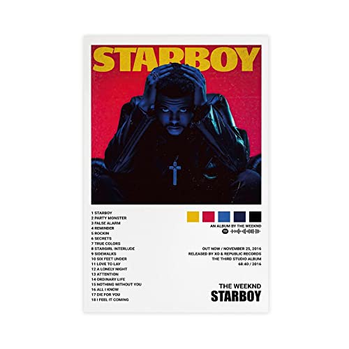 ZAPORA The Poster Weeknd Starboy Musikalbum Cover Leinwand Poster Wandkunst Dekor Druck Bild Gemälde für Wohnzimmer Schlafzimmer Dekoration ungerahmt 30 x 45 cm von ZAPORA