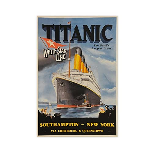 ZAPORA Titanic Vintage-Poster auf Leinwand, Schlafzimmer, Dekoration, Sport, Landschaft, Büro, Raumdekoration, Geschenk, ungerahmt, 30 x 45 cm von ZAPORA