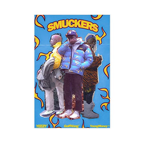 ZAPORA Tyler, The Creator X Kanye West X Lil Wayne 'Smuckers Flames' Poster, Wandkunst, Dekordruck, Bild Gemälde für Wohnzimmer, Schlafzimmer, Dekoration, ungerahmt, 40 x 60 cm von ZAPORA