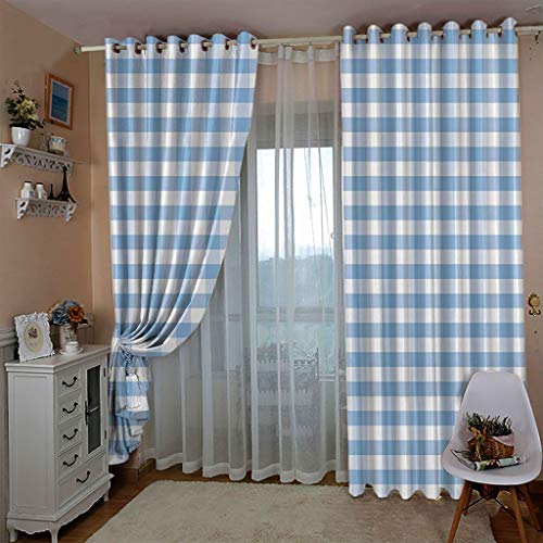ZAPVI 2er-Set Vorhang Blau & Kariert Blickdichte Gardinen -Lichtundurchlässige Vorhänge mit Ösen für Schlafzimmer Kinderzimmer Geräuschreduzierung 2er Set Größe:2 x B140 x H175cm ZAPVI 2er-Set Vorhang Blau & Kariert Blickdichte Gardinen -Lichtundurchlässige Vorhänge mit Ösen für Schlafzimmer Kinderzimmer Geräuschreduzierung 2er Set Größe:2 x B140 x H175cm von ZAPVI