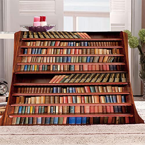 ZAPVI Flanelldecke Sofadecke 150x200 cm altes Bücherregal Fleecedecke 3D Wohndecken Couchdecke Flauschig Warme Weiche TV Decke Spiel Outdoor Fluffy Cuddly Blanket Sofa Throw von ZAPVI
