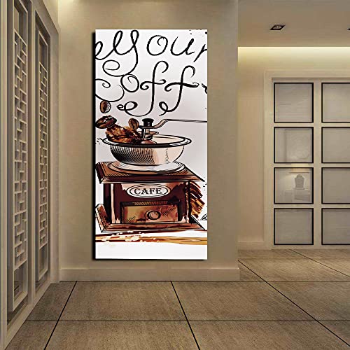 ZAPVI Tür bekleben mit Türtapete Selbstklebend Kaffee Tür verschönern mit Türfolie Türaufkleber Türbilder Türposter Türklebefolie B90 x H200cm von ZAPVI