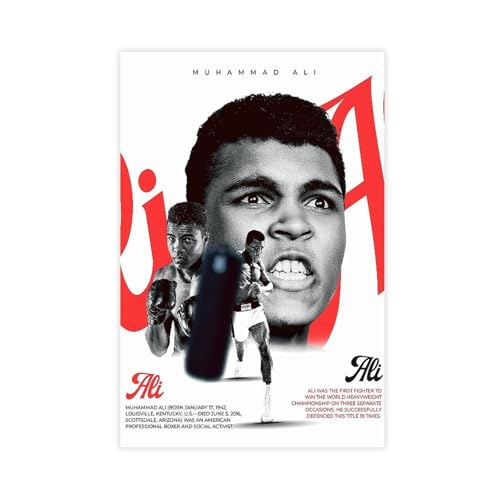 ZAQMKOL Poster, Motiv: Boxer Muhammad Ali, Leinwandposter, Wandkunst, Dekordruck, Gemälde für Wohnzimmer, Schlafzimmer, Dekoration, 50 x 75 cm von ZAQMKOL