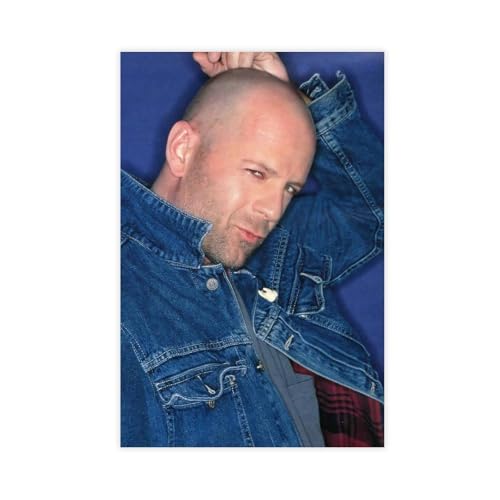 ZAQMKOL Poster "Schauspieler Bruce Willis" (18) auf Leinwand, Wandkunst, Dekordruck, Bild Gemälde für Wohnzimmer, Schlafzimmer, Dekoration, 60 x 90 cm von ZAQMKOL